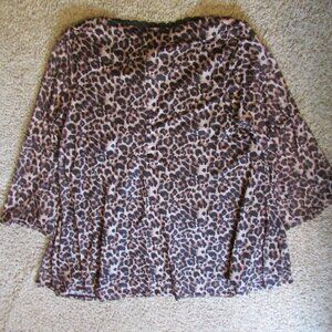 SHEIN | Tops | Nwt Shein 8x Black Brown Leopard Print Babydoll Top ...